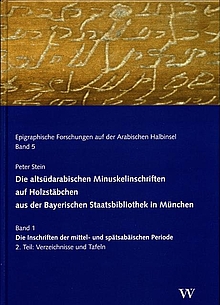 Buchcover: P. Stein, Die altsüdarabischen Minuskelinschriften 
